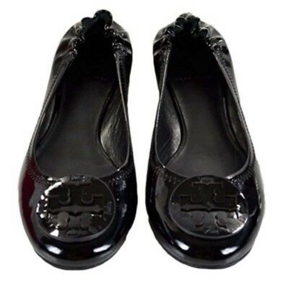 TORY BURCH Black Patent Leather Ballet Flats Sz 8 - Picture 2 of 7